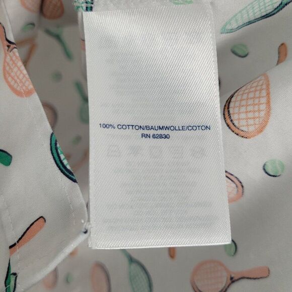 Lands' End No Iron Supima Cotton Sleeveless Button Shirt Tennis White Size 10P - Picture 8 of 10